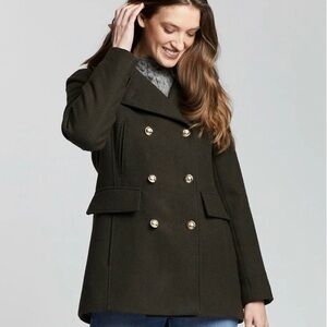Pendleton Olive Green Wool Womens Double Breasted Peacoat Size M